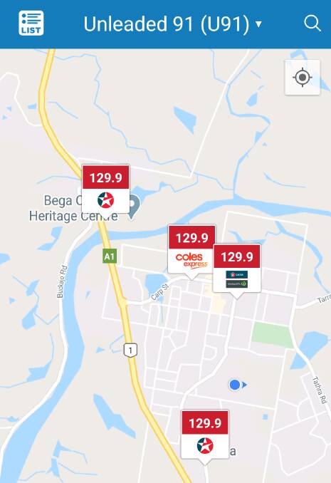 Fuel prices in Bega on Friday, April 24. Fuel Watch