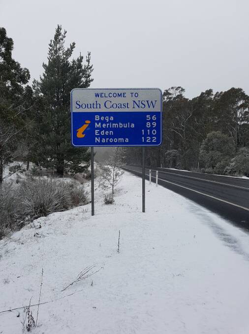Brown Mt and the Bombala region were blanketed in thick snow on Wednesday as temperatures plummeted. Photo by Robert Jennings