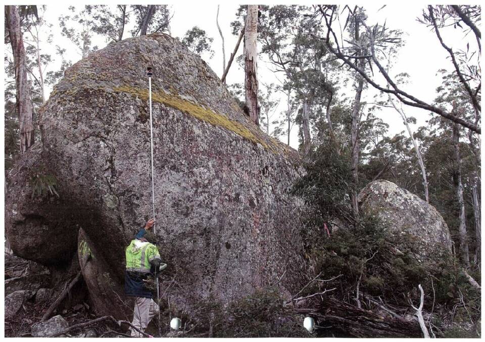 The rock feature at the centre of a Land and Environment Court hearing between the EPA and Forestry NSW. Image: Annexure A, NSWLEC 10