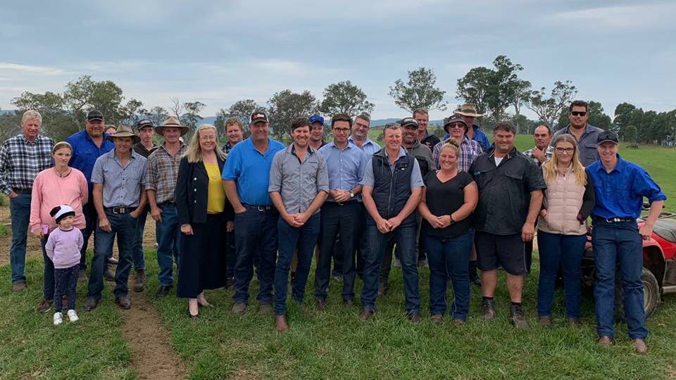 Minister David Littleproud and Nationals candidate for Eden-Monaro Sophie Wade meet with South Coast dairy farmers in Bega on Wednesday. Photo: Supplied