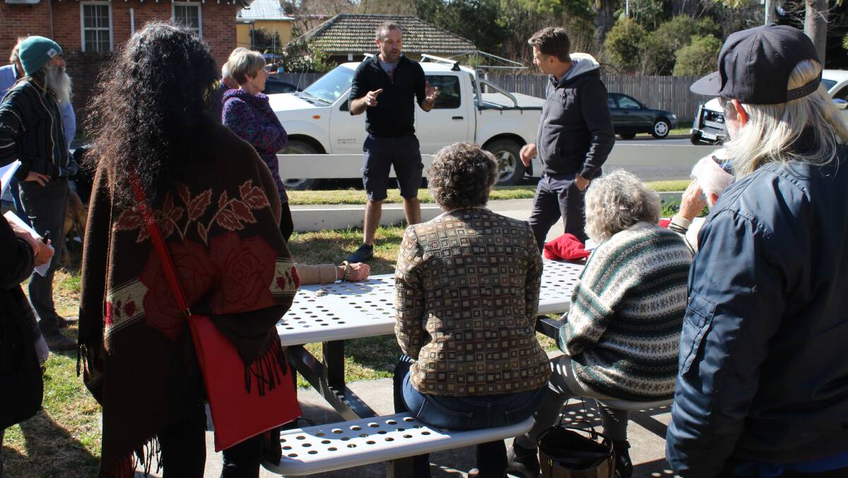 Member for Bega Andrew Constance speaks with Cobargo locals during a recent visit and public drop-in session.