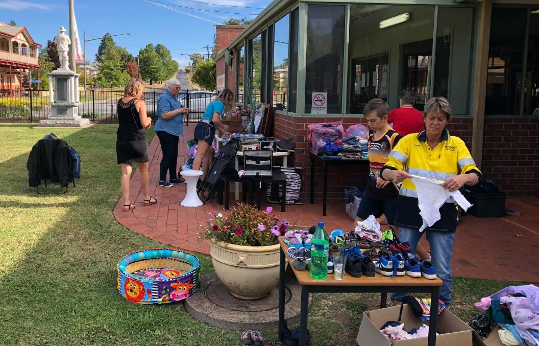 Adelong residents hold a garage sale and collection for the Tathra Bushfire Appeal.