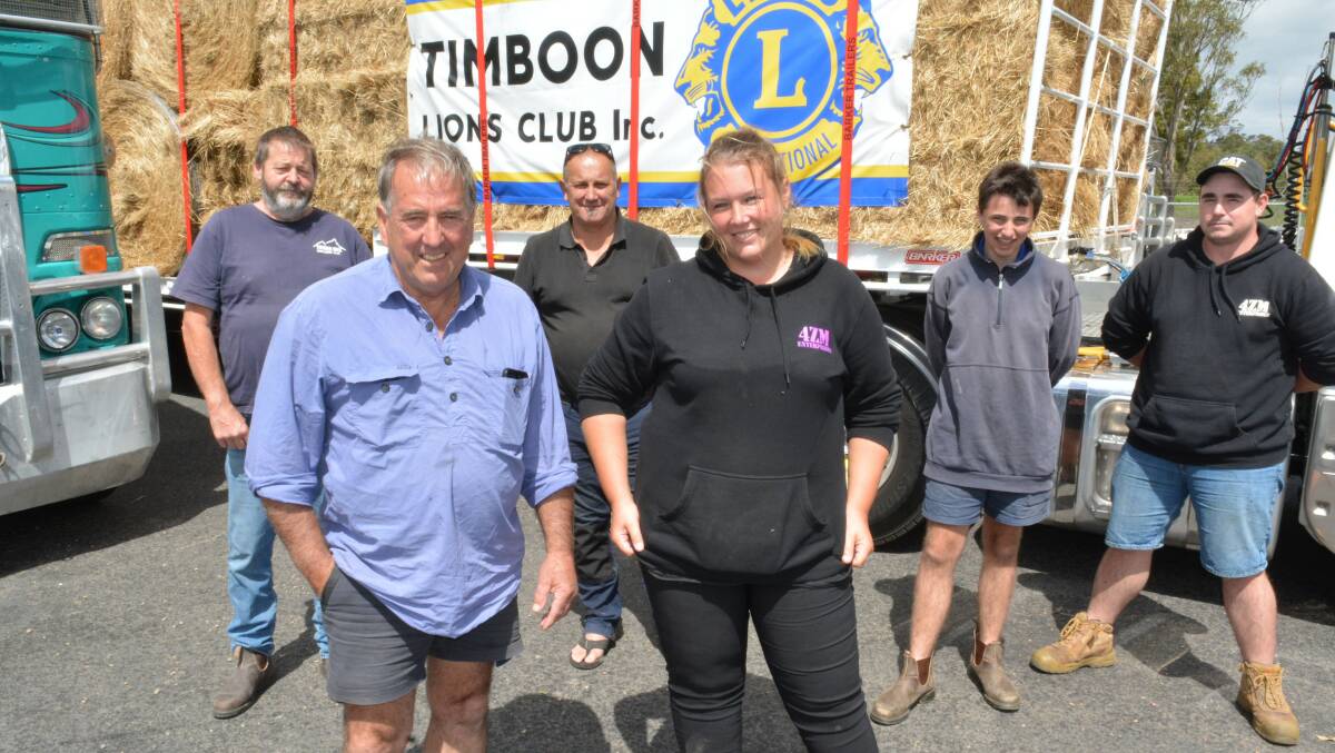 Max Anderson and Shannon Evans led a convoy of 25 trucks loaded with feed from Warrnambool to Bega, arriving on Saturday to welcoming farmers. Photos: Ben Smyth