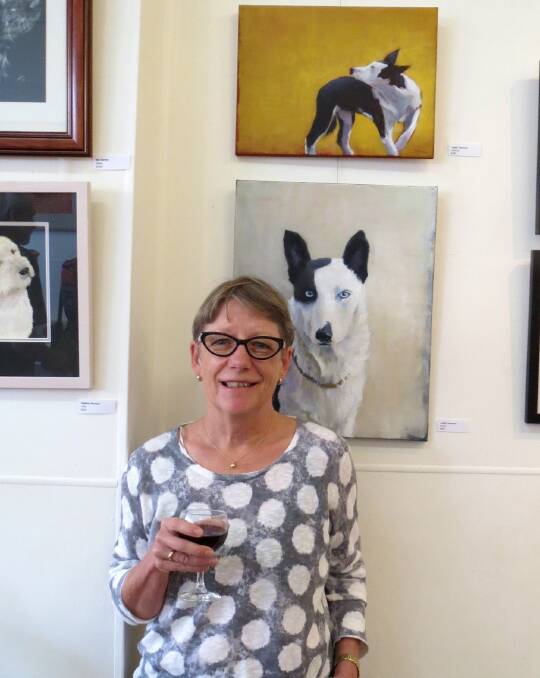 Judith Thomson with her winning artwork 'Let's Go' (top) as part of Spiral Gallery's current Year of the Dog exhibition.
