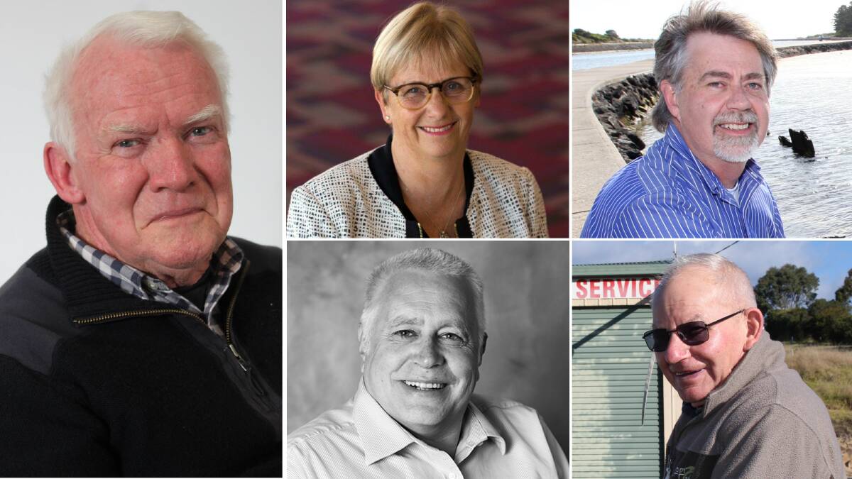 RECOGNITION: Queen's Birthday Honour recipients (clockwise from left) Ross Williams, Leanne Barnes, David Papps, Robert Thatcher and Chris Sparks.