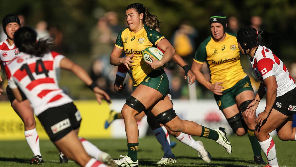 RUNNING HOT: Wallaroo Millie Boyle in action against Japan during last weekend's first Test. Photo: Marina Neil