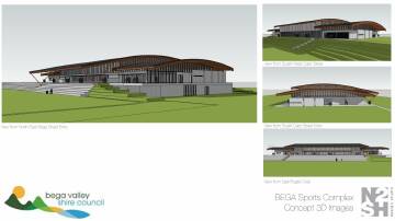 Concept design of Bega sporting precinct included in the BVSC-endorsed plans of June 2021.
