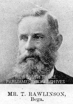 Thomas Rawlinson, Bega's first Mayor, and a supporter of building a hospital.
