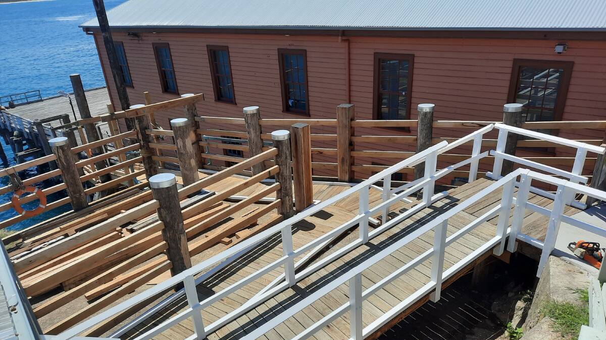 The stock race beside the Tathra Wharf has been refurbished in the first stage of restoration works on the iconic historic wharf. Picture supplied