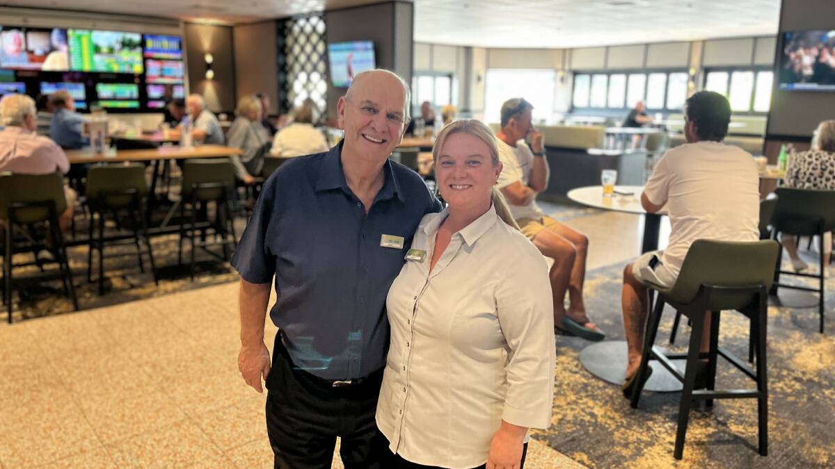 Merimbula RSL doorman and bus driver Rob Robertson and bar supervisor Kristy Pyle. Picture by James Parker
