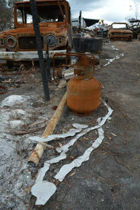 Rivulets of molten metal on a property outside Cobargo, February 6, 2020. Photo: Ben Smyth