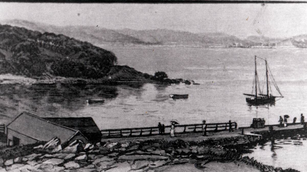 TWOFOLD BAY: Eden Wharf in the 1850s. Image courtesy of the Bega Pioneers Museum