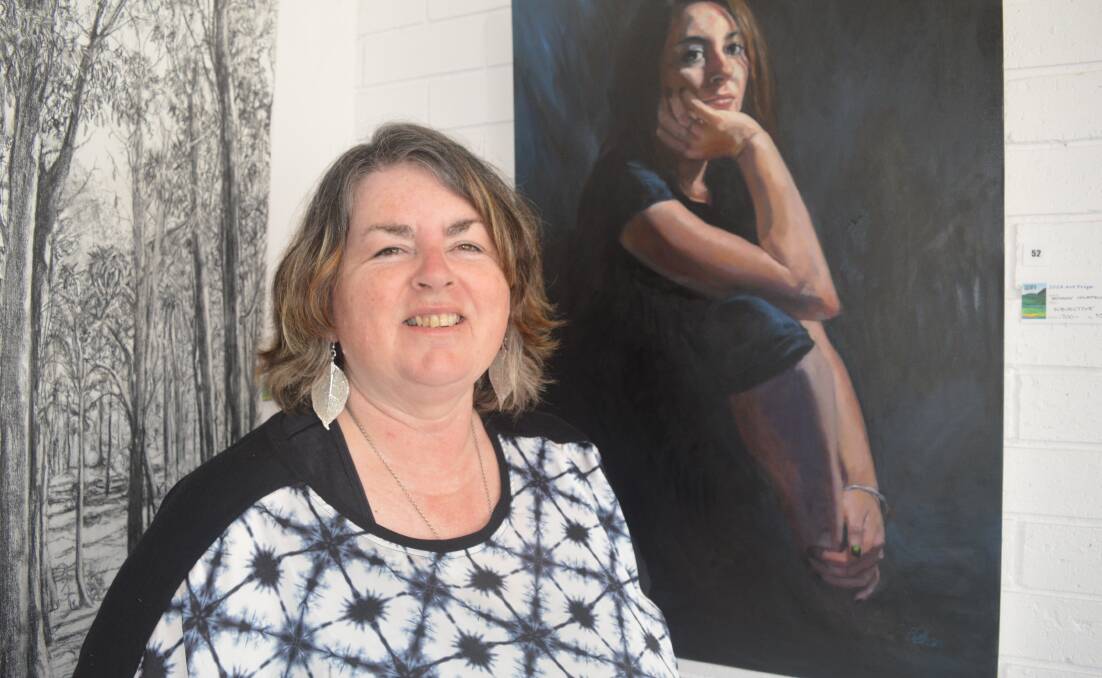 Bermagui's Bethany Thurtell placed third in the 2018 River of Art comp with a portrait of her daughter Elise. First and second place winners also painted their daughters. 