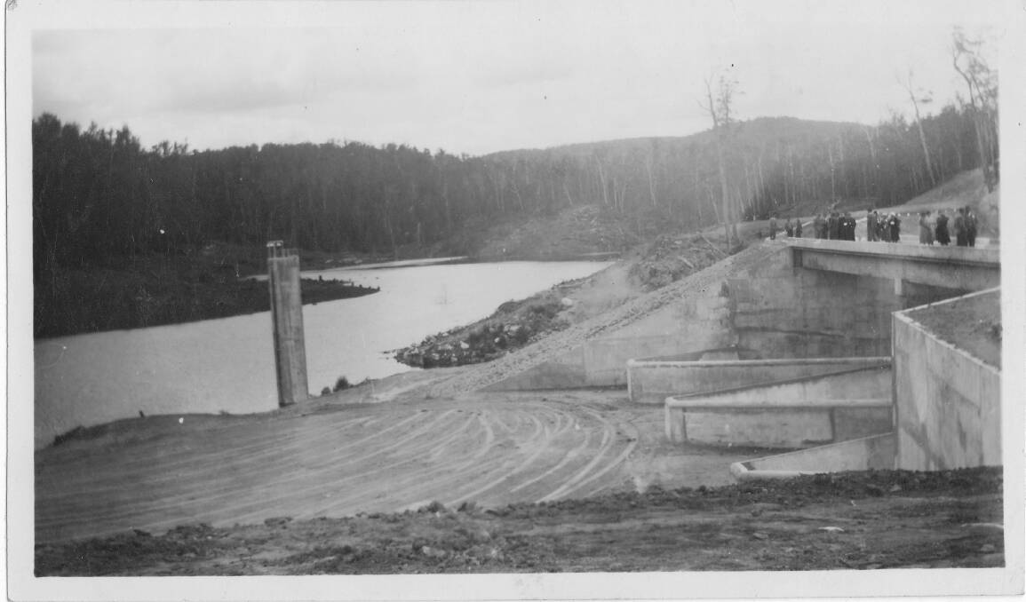 UNDER CONSTRUCTION: The hydro-electricity site at Cochrane Dam. Photo: Bega Valley Historical Society