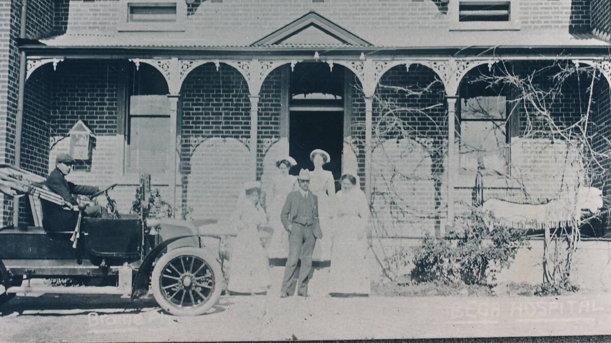 NEW WHEELS: The Bega Hospital's nurses with their new car that in 1924 replaced a horse and buggy.