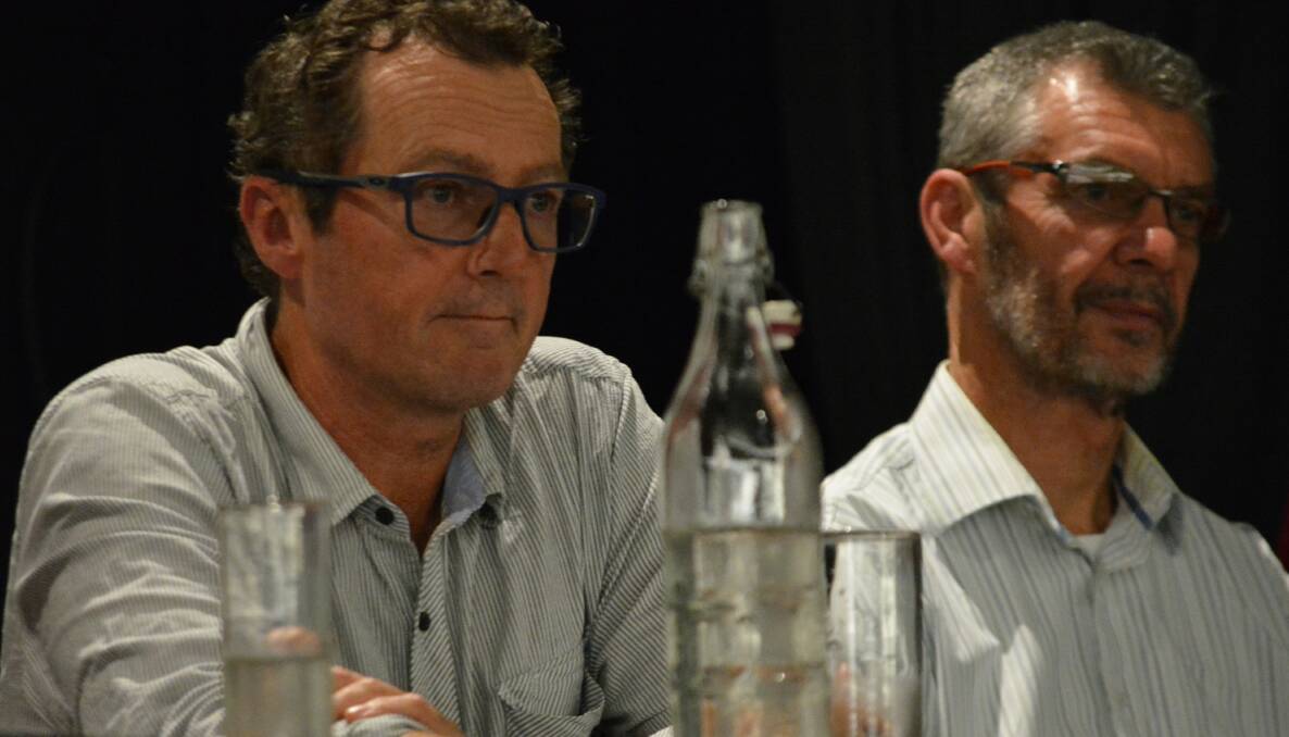 Candidates James Holgate (Sustainable Australia Party) and Darren Garnon (United Australia Party). Photo: Ben Smyth