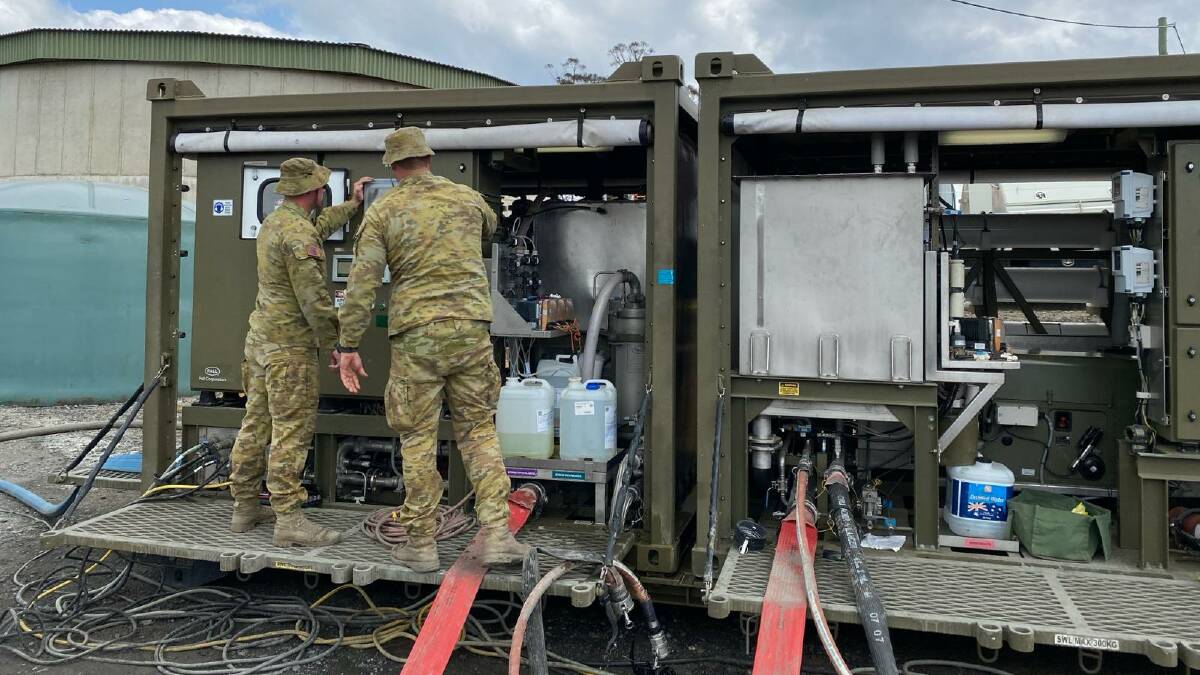 Army 2 Combat Engineers Regiment purify drinking water for the Brogo-Bermagui water system. Photo: John Hanscombe