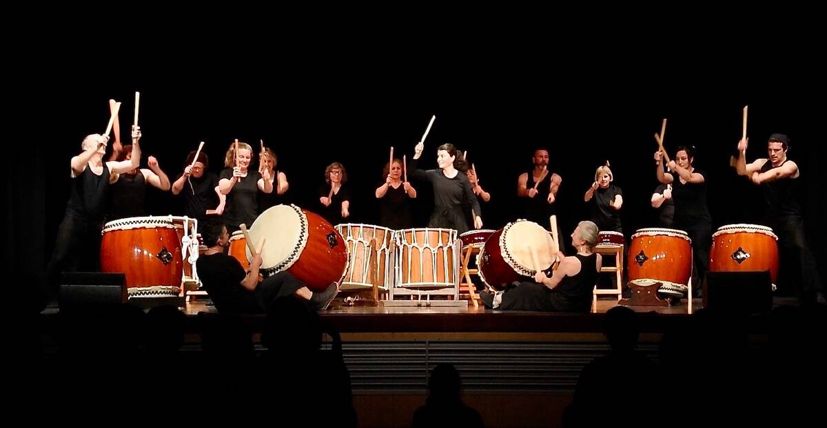 BIG BEATS: Stonewave Taiko performs in front of hundreds at the recent Bega Big Groove event.  Picture: Lee Chittick