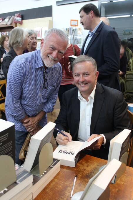 MEET AND GREET: Craig Richmond of Bega gets his book signed by Federal MP Anthony Albanese at last week's event.