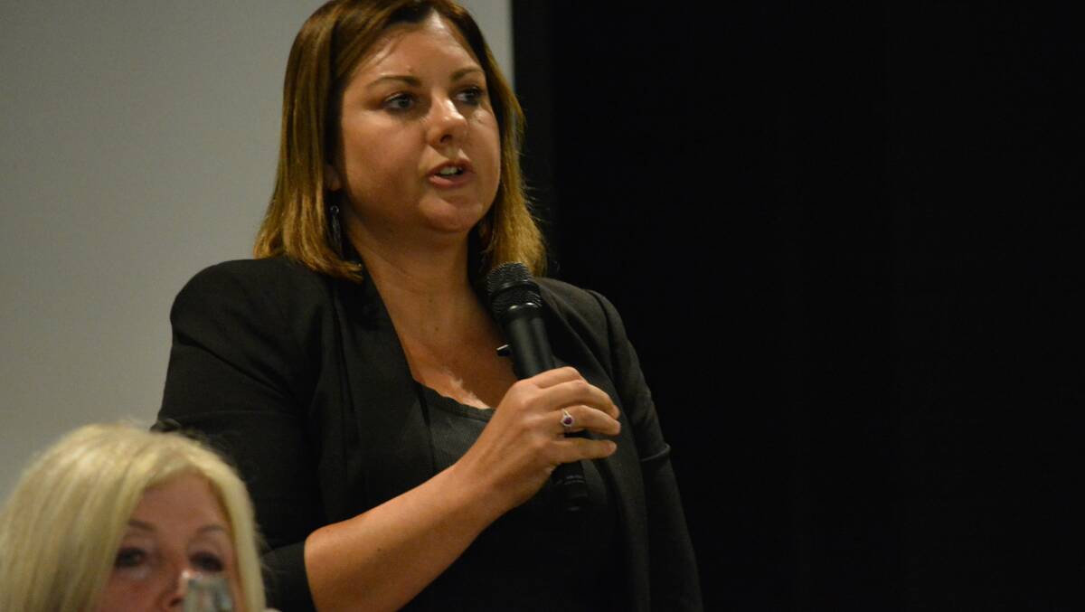Labor Member for Eden-Monaro Kristy McBain speaks at Wednesday night's forum. Photo: Ben Smyth