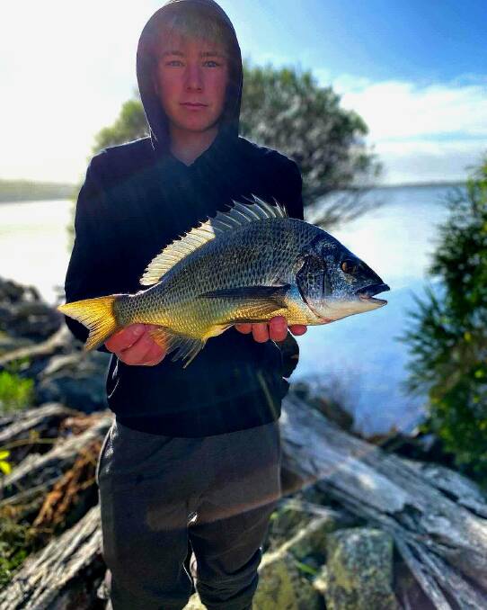 Bailey Parkes, aged 14, caught this bream as by-catch fishing the Dusky Challenge, 470mm tip (estimated 2.5kg) land-based catch.