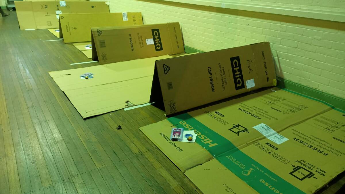 The 'deluxe' sites had cardboard for an extra cost to those taking part in the challenge. Photo: Ben Smyth