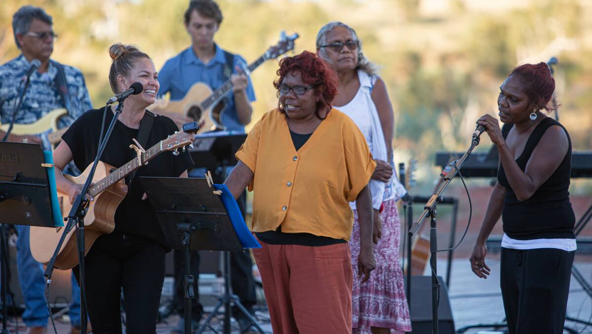Indigenous artists from the Pilbara who are performing at Big hART's upcoming Perth event Songs for Freedom on March 6. Photo: Courtney McFarland