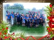 Senior and pre-junior Girl Guides from the Bega branch with some bush Christmas "stick stars" they have made in preparation for Sunday's carols night. Photo: supplied