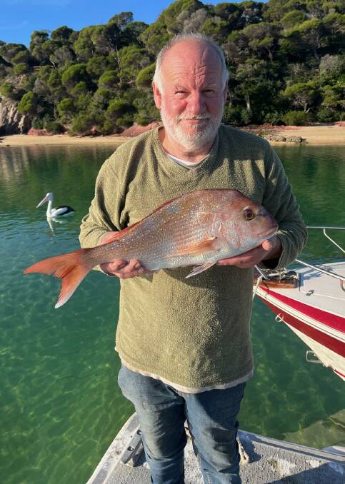 John McKay of McKays Oysters shows off a lovely local snapper.
