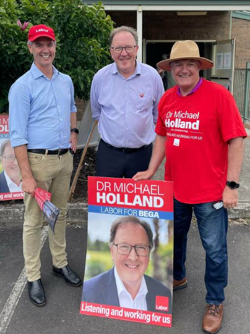 Labor candidate for Bega Michael Holland with supporters. Photo: Facebook