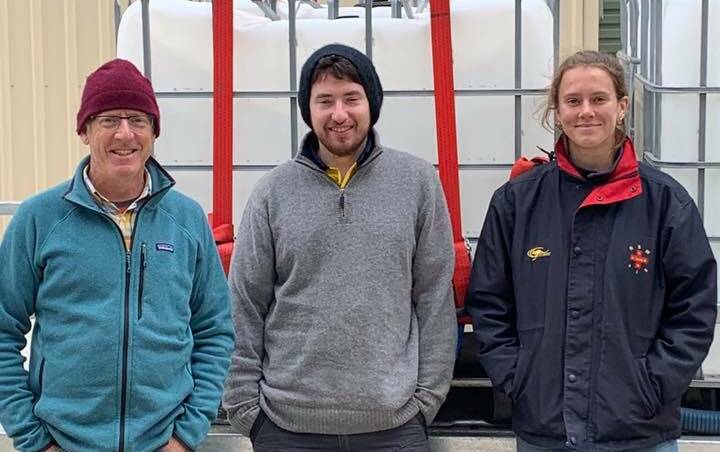 HELPING OUT: Anthony Talbot, Pat McManus and Cat Talbot outside the Wyndham Volunteer Fire Brigade fire shed recently. Photo: Chris O'Sullivan.