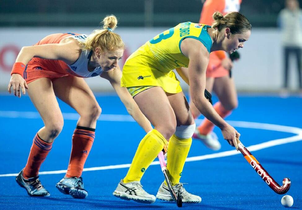 Kalindi Commerford in action for the Hockeyroos. Photo: HOCKEY AUSTRALIA