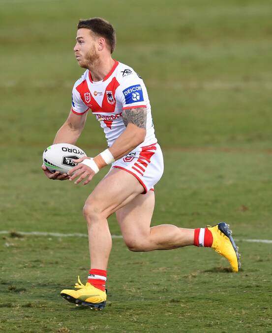 Euan Aitken made his first start of the season for the Dragons on Sunday against the Sharks. Photo: NRL Imagery