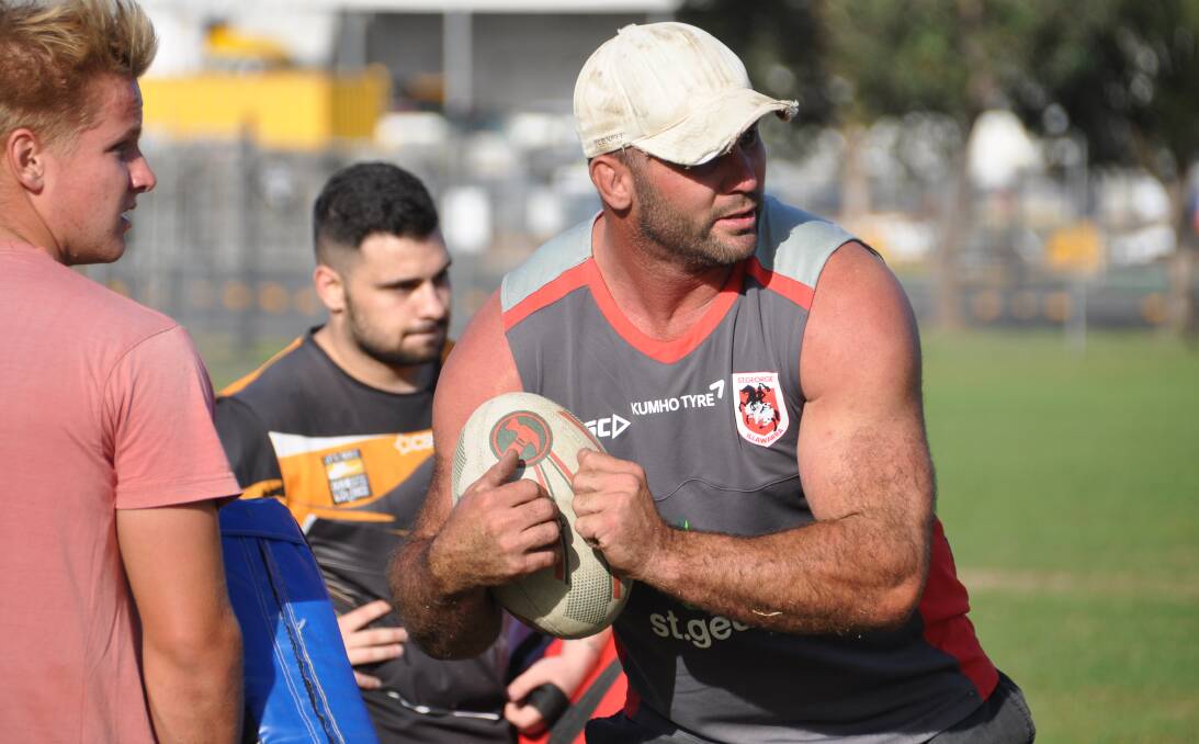 BENCHED: Tigers captain-coach Brent Pike training before COVID-19 stopped contact sports and killed the 2020 season for the team. 