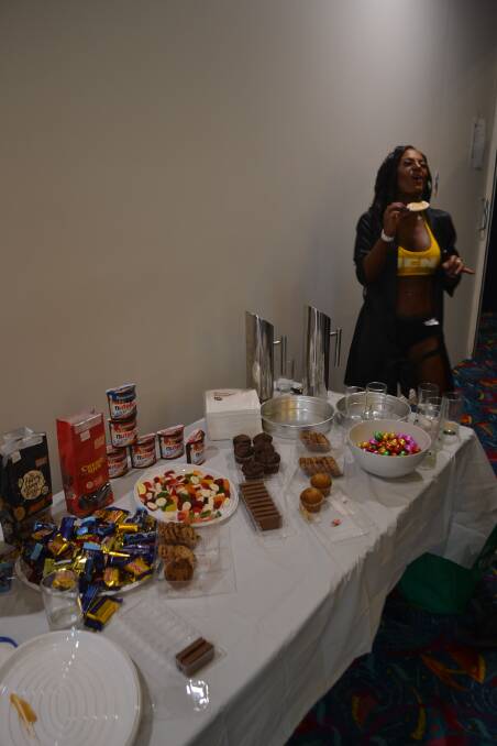 Snacks for athletes in between stage appearances. 