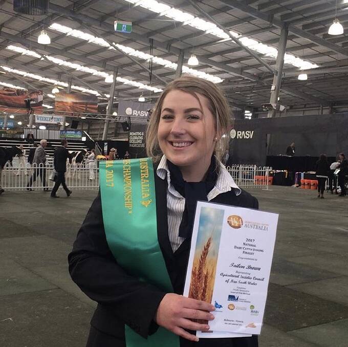 TOP CLASS: Dalmeny's Tailem Brown was a finalist in the dairy judging competition at Royal Melbourne last week.