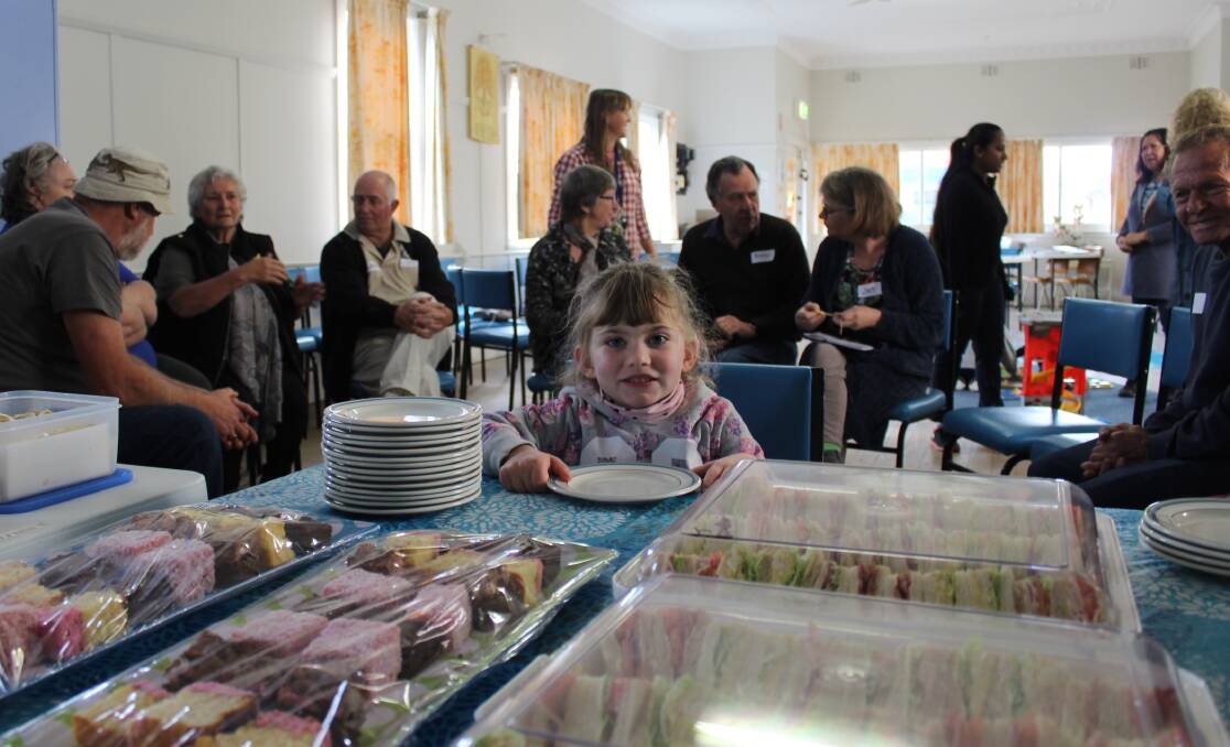 Kiyola Farmer waits for her morning tea at the Playability event while her grandmother Elisha Menrath gets to know other grandparents providing full time care . Photo: Alana Beitz