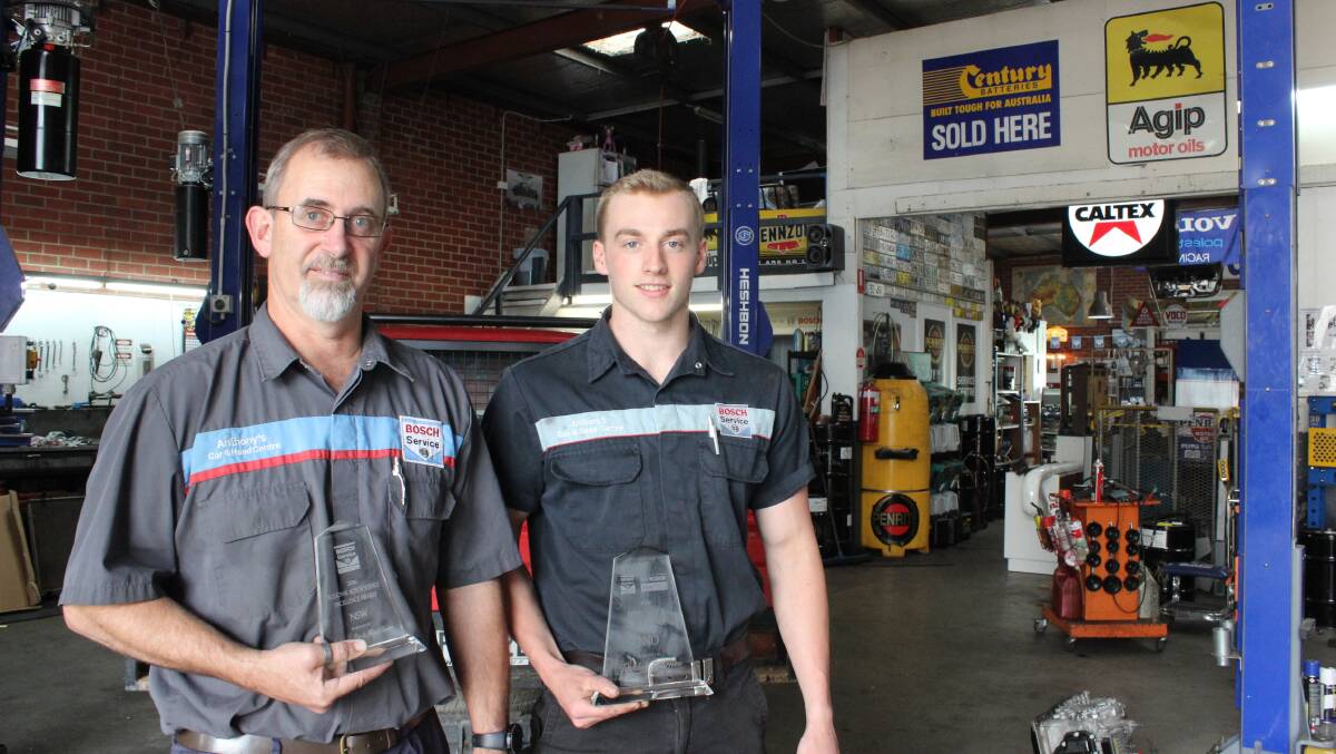 Polish and shine: Anthony Dack couldn't be prouder of his 2016 Bosch NSW workshop of the year award or his apprentice Jayden Barnes crowned runner up Bosch apprentice of the year in Australia and New Zealand. 
