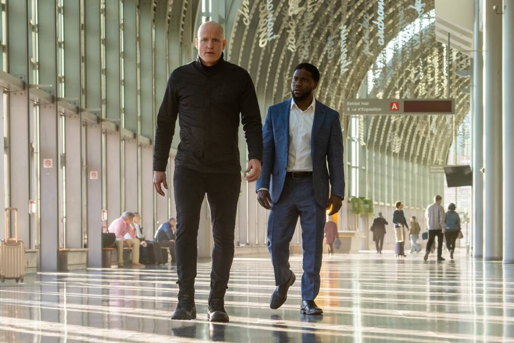 Woody Harrelson and Kevin Hart in The Man From Toronto. Picture: Netflix