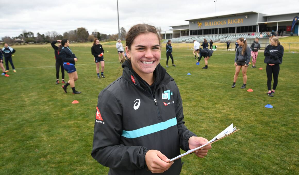 Bathurst's Jakiya Whitfield will join other members of the Australian Women's Rugby Sevens squad in a training session at Ashwood Park next Tuesday. Photo: Chris Seabrook
