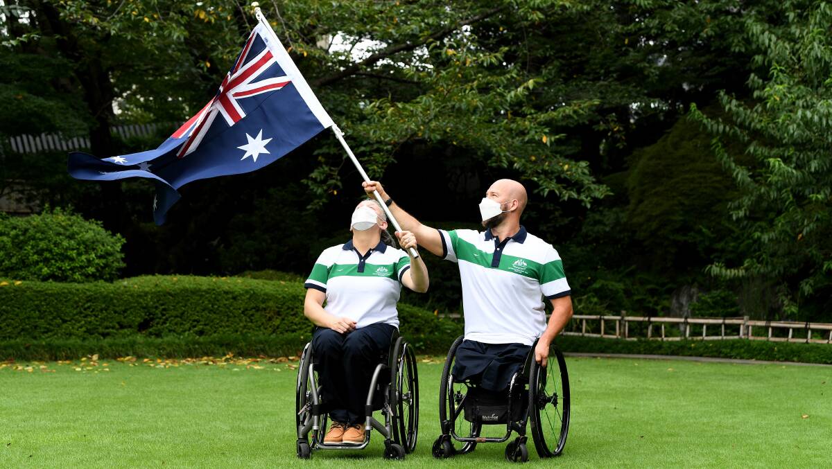 Worthy recipients: Ryley Batt (right) and Danni diToro will fly the flag as Australia's flagbearers at tonight's Paralympic Games opening ceremony. Image: Supplied/Paralympics Australia/Jeff Crow