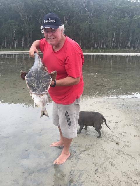 Michael Pool found a Dusky Flathead that bit off more than it could chew at Burrill Lake. Picture: Michael Pool.
