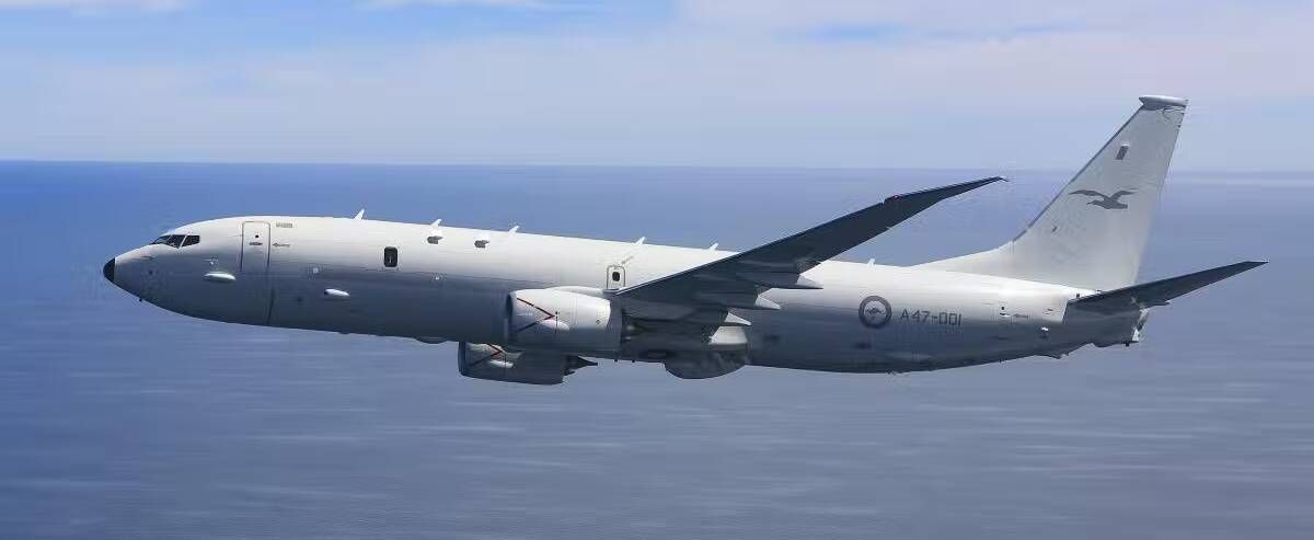The Chinese laser was aimed at a RAAF P-8A Poseidon aircraft similar to this one. Photo: Royal Australian Air Force
