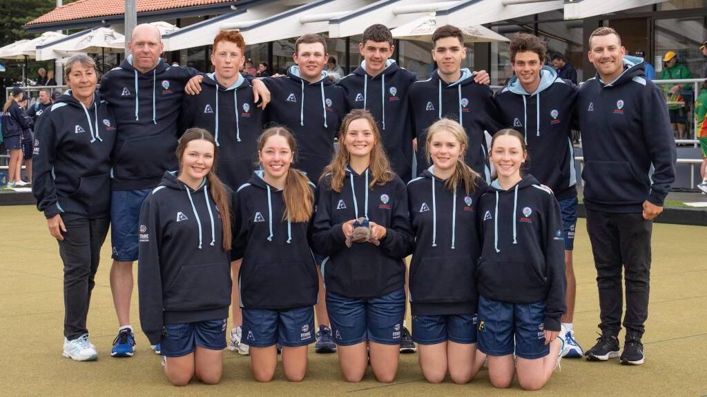 The NSW U18 team with coaches Sharon Renshaw and Michael Wilks (back left) and Ben Twist (back right). Picture supplied