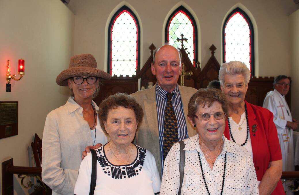 Odile and Frank Foster with Daphne Sweeney and front Betty Corby and Kelva Johnston, of Bega.