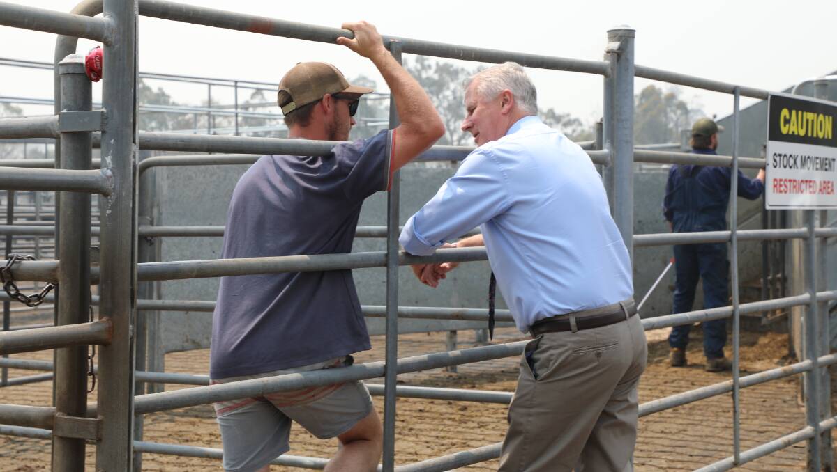 Deputy Prime Minister and Minister for Infrastructure, Transport and Regional Development Michael McCormack during a visit to Bega Saleyards in December last year.