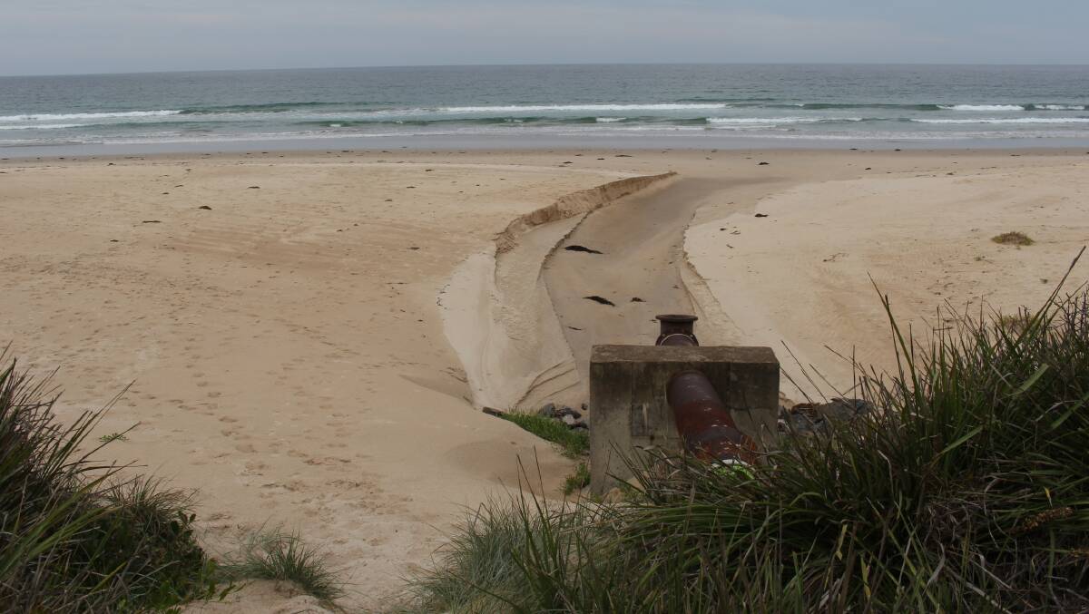 The current beach face outfall.