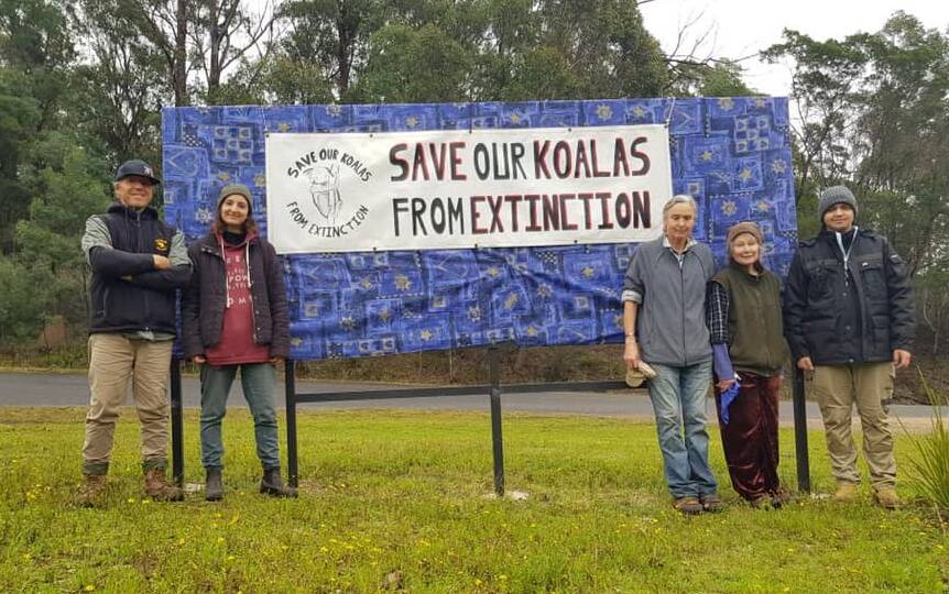 Potoroo Palace staff show their support of the day of action to raise awareness on the loss of koala habitat.