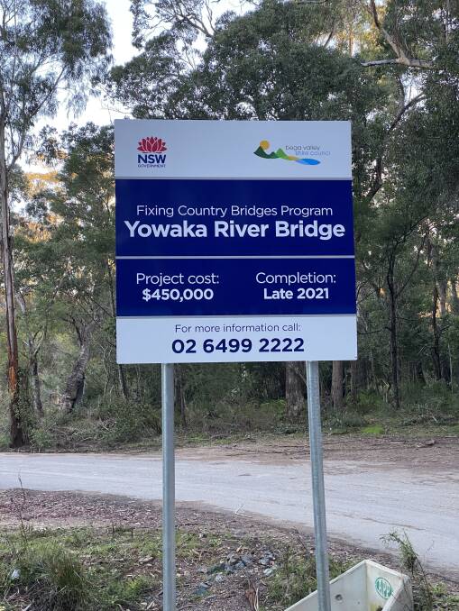 The sign at the Yowaka River Bridge.