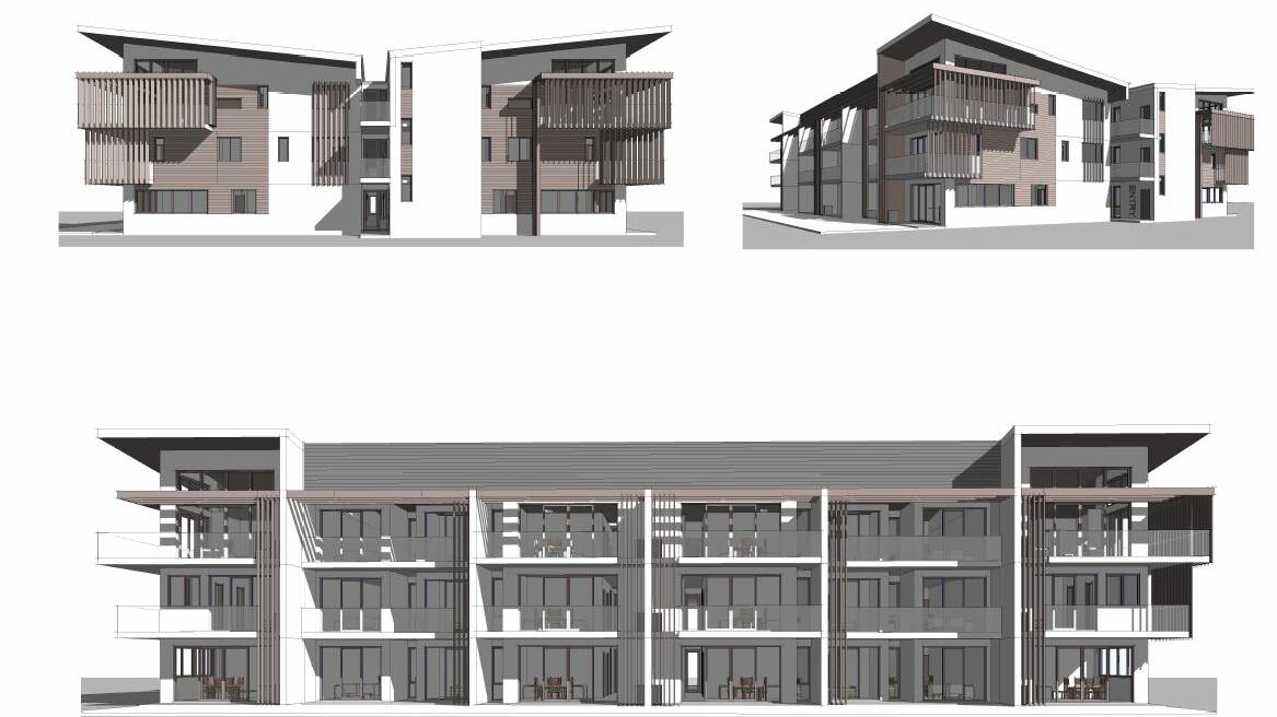Architectural sketches of the three-storey block that is particularly concerning for Ocean Drive residents. Picture supplied 